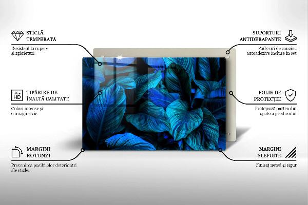 Üveg vágódeszka Dzsungel növényzet levelei