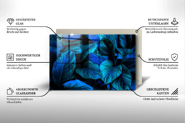 Üveg vágódeszka Dzsungel növényzet levelei