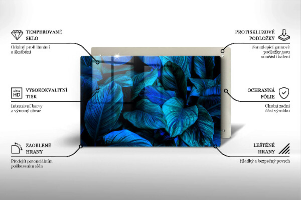 Üveg vágódeszka Dzsungel növényzet levelei