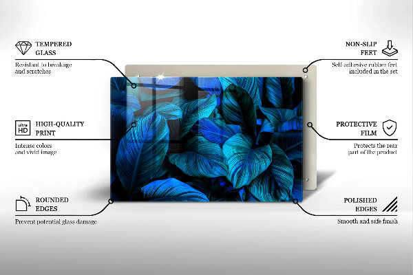 Üveg vágódeszka Dzsungel növényzet levelei