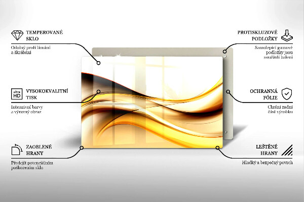 Üveg vágódeszka Absztrakt füst vonalak