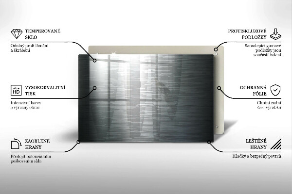 Üveg vágódeszka Fém textúra