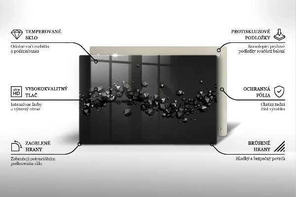 Üveg vágódeszka 3D alakzatok absztrakció