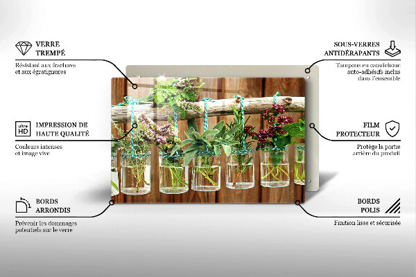 Üveg vágódeszka Gyógynövények évjárat