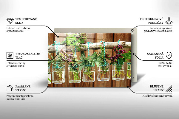Üveg vágódeszka Gyógynövények évjárat