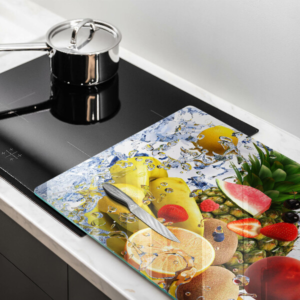 Üveg vágódeszka Lédús gyümölcs és víz