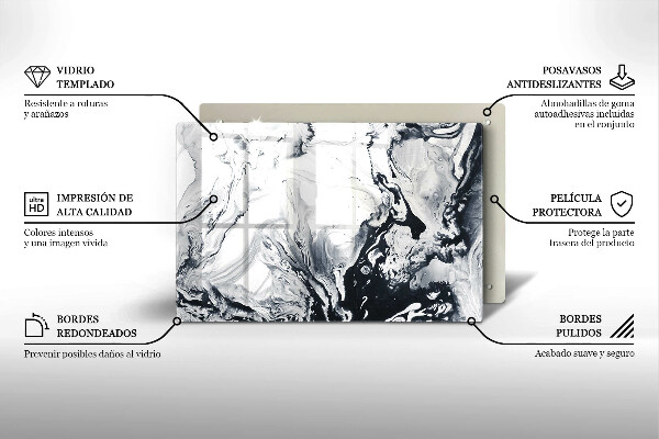 Üveg vágódeszka Tinta absztrakció