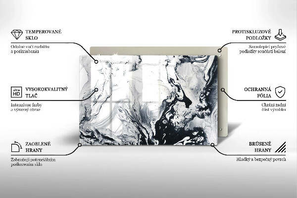 Üveg vágódeszka Tinta absztrakció