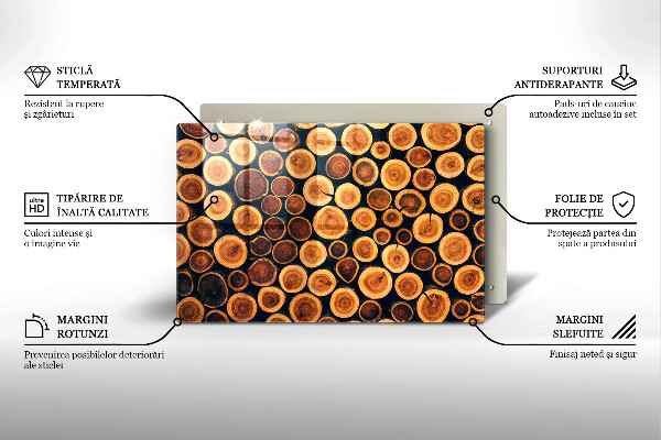Üveg vágódeszka Fa tuskók
