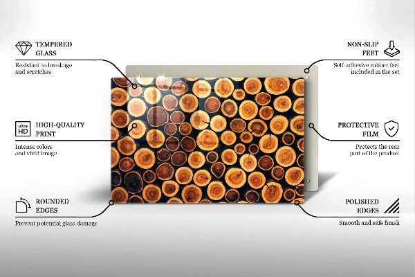 Üveg vágódeszka Fa tuskók