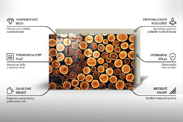 Üveg vágódeszka Fa tuskók