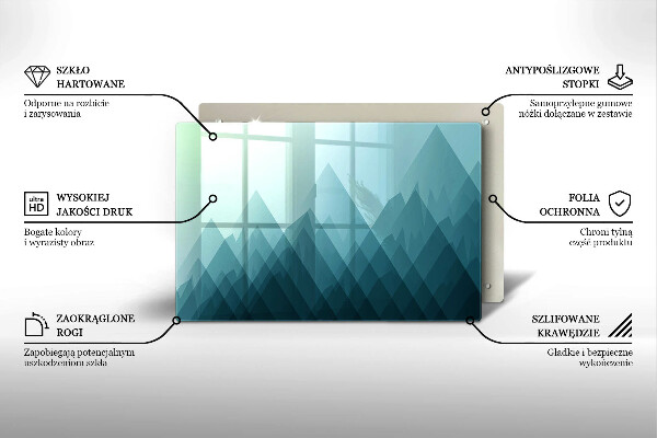 Üveg vágódeszka Absztrakt hegyek