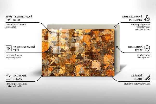 Üveg vágódeszka Varrat nélküli mintát geometriai alakzatok