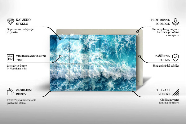 Üveg vágódeszka Tenger víz hullámai