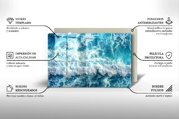 Üveg vágódeszka Tenger víz hullámai