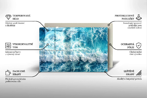 Üveg vágódeszka Tenger víz hullámai