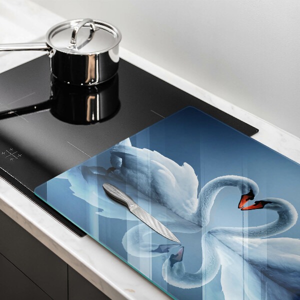 Üveg vágódeszka Két hattyúszív