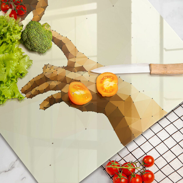 Üveg vágódeszka Ádám kezeinek teremtése