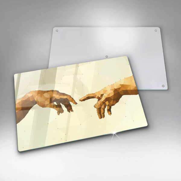 Üveg vágódeszka Ádám kezeinek teremtése