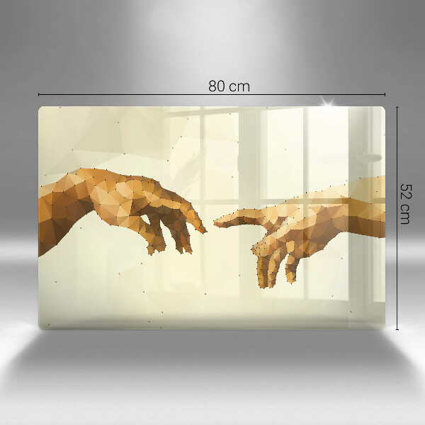 Üveg vágódeszka Ádám kezeinek teremtése