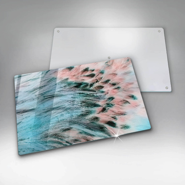 Üveg vágódeszka Boho madártollak