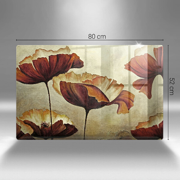 Üveg vágódeszka Festett boho virágok