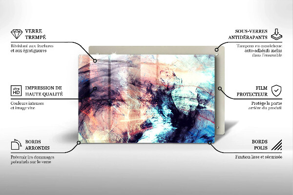 Üveg vágódeszka Festett absztrakció