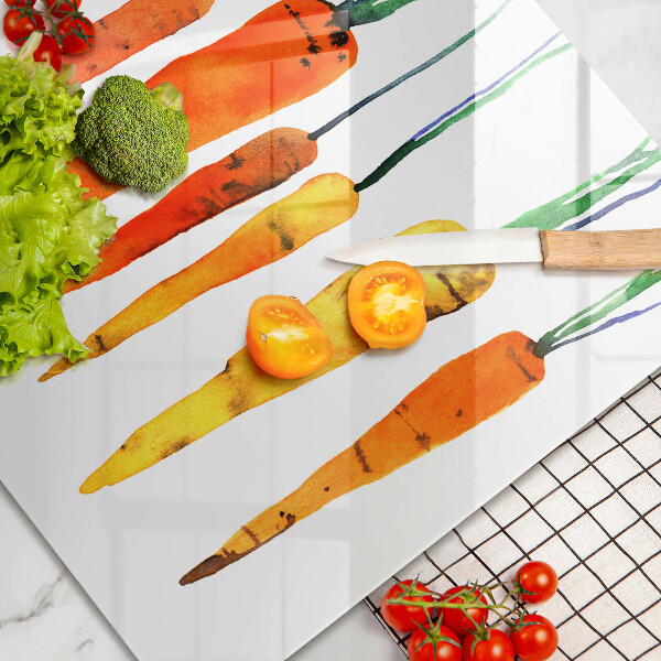 Üveg vágódeszka Sárgarépa illusztráció
