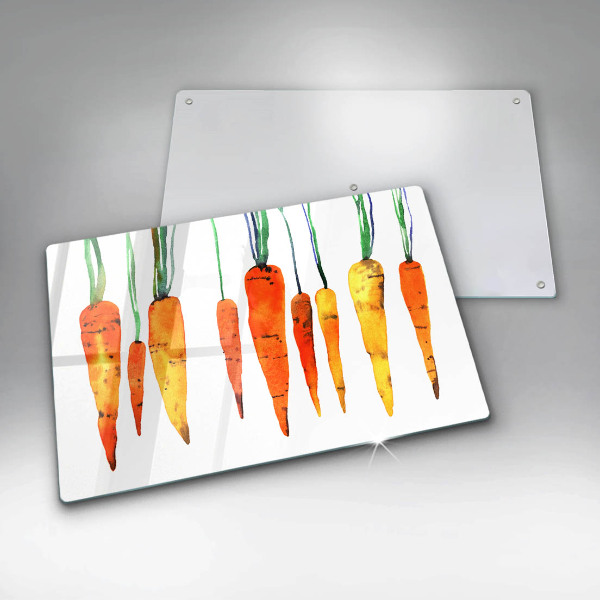 Üveg vágódeszka Sárgarépa illusztráció