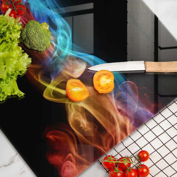 Üveg vágódeszka Színes füst