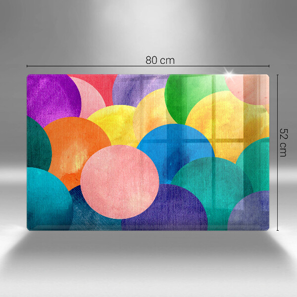 Üveg vágódeszka Színes körök