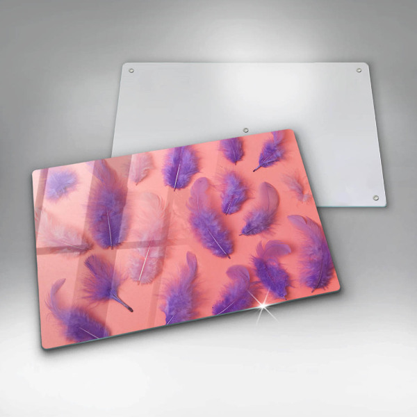 Üveg vágódeszka Bolyhos tollak