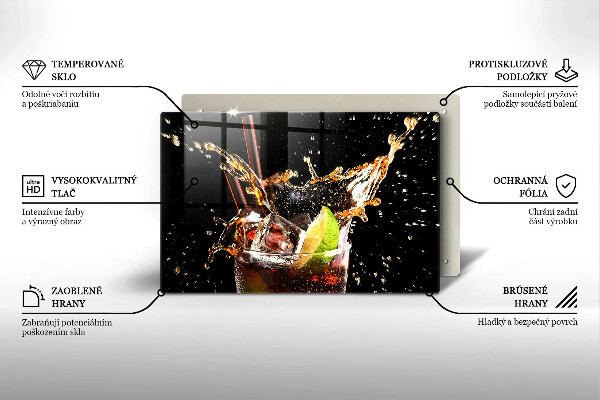 Üveg vágódeszka Igyál jéggel