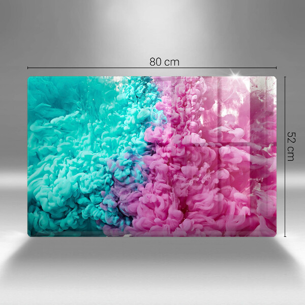 Üveg vágódeszka Türkiz-rózsaszín füst