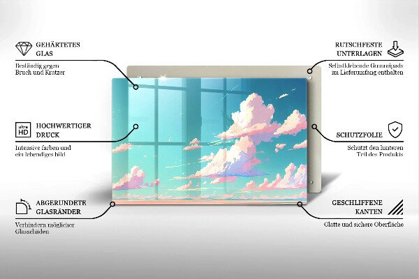 Üveg vágódeszka Mesebeli mennyország