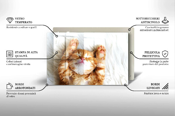 Üveg vágódeszka Aranyos kis cica