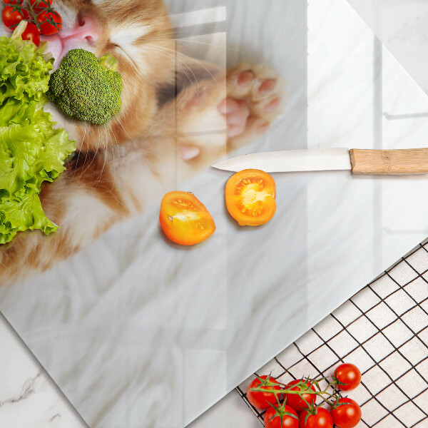 Üveg vágódeszka Aranyos kis cica