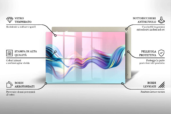 Üveg vágódeszka Pasztell absztrakció