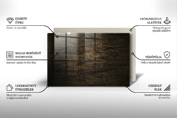 Üveg vágódeszka Fa kéreg textúra