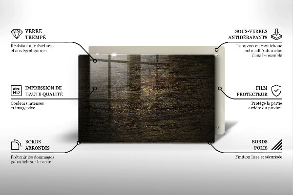 Üveg vágódeszka Fa kéreg textúra