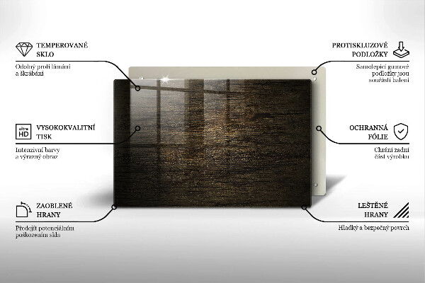 Üveg vágódeszka Fa kéreg textúra