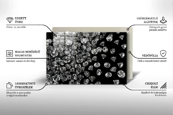 Üveg vágódeszka Gyémántok gyémántok