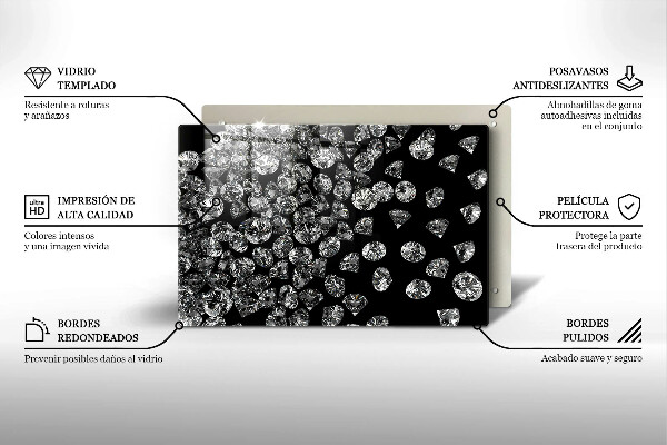 Üveg vágódeszka Gyémántok gyémántok