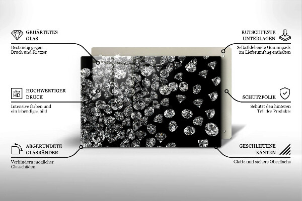 Üveg vágódeszka Gyémántok gyémántok