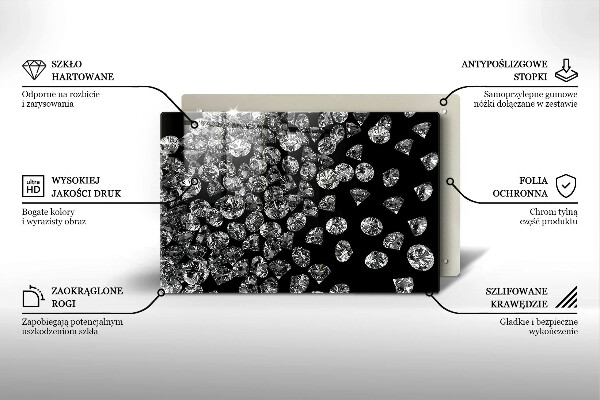 Üveg vágódeszka Gyémántok gyémántok