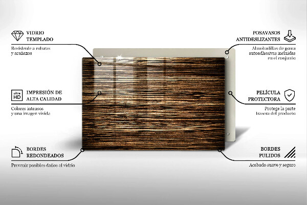 Üveg vágódeszka Fa textúra