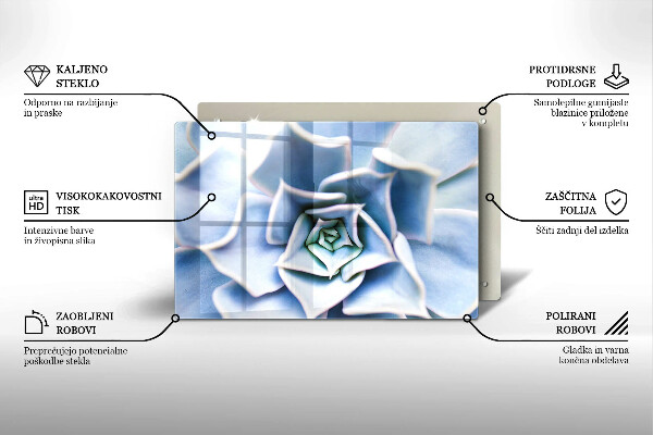 Üveg vágódeszka Virágos növény