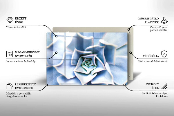 Üveg vágódeszka Virágos növény