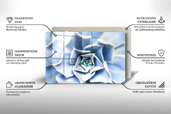 Üveg vágódeszka Virágos növény