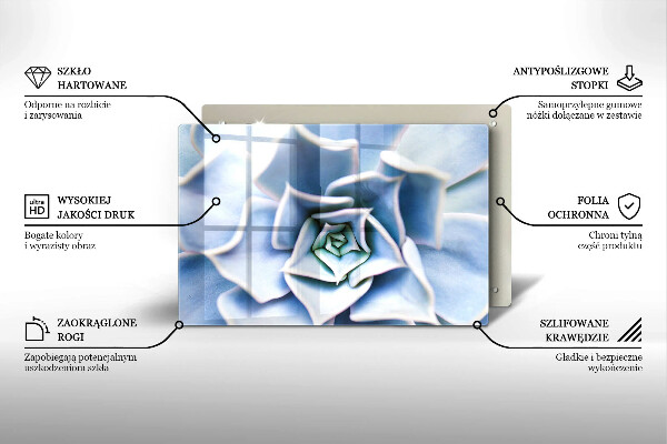 Üveg vágódeszka Virágos növény